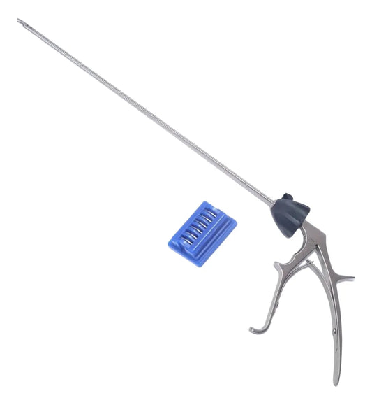 Aplicador para Clip de Titanio LT100 Simple Acción  Material: Acero Inoxidable Medida: 330mm Diámetro: 5mm  Nuestro aplicador para Clips de LT100 cumple con los más altos estándares de calidad.  Garantía del vendedor: 10 días